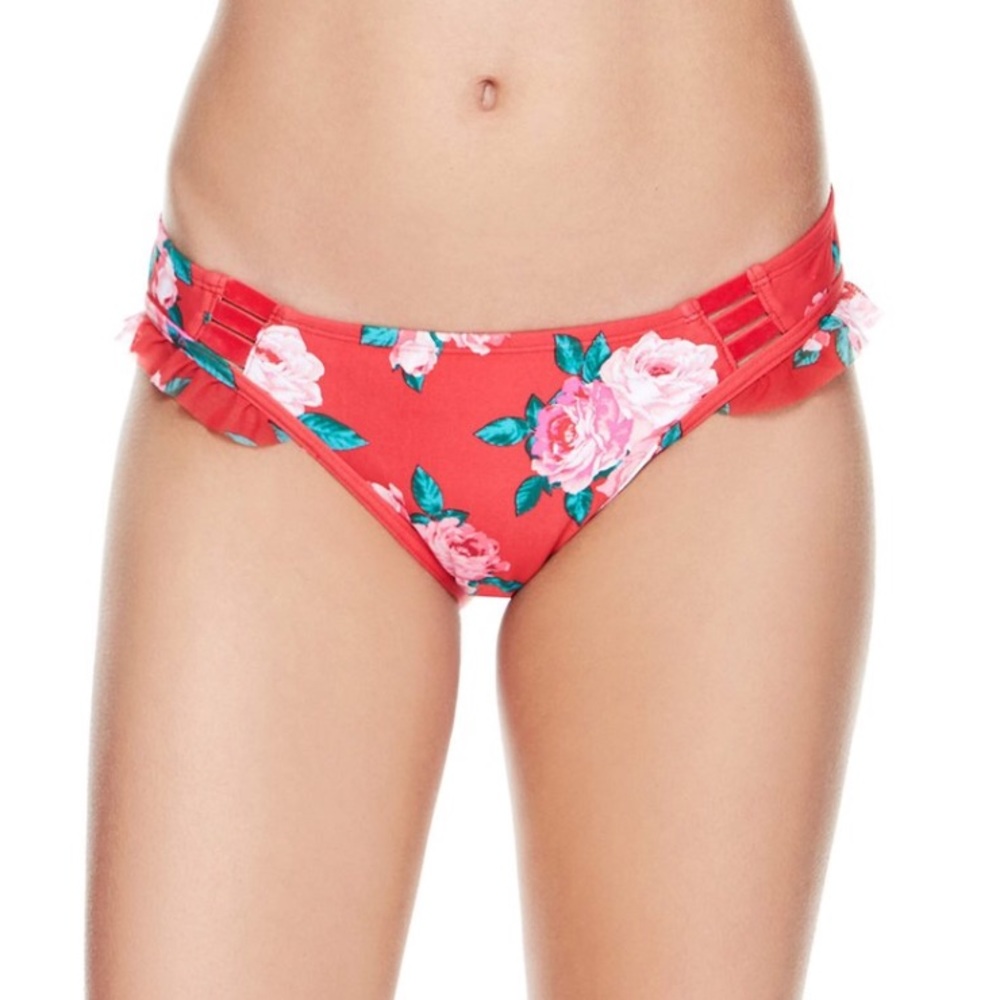 New Betsey Johnson Rose ruffles bikini 2 pcs set - Picture 3 of 4
